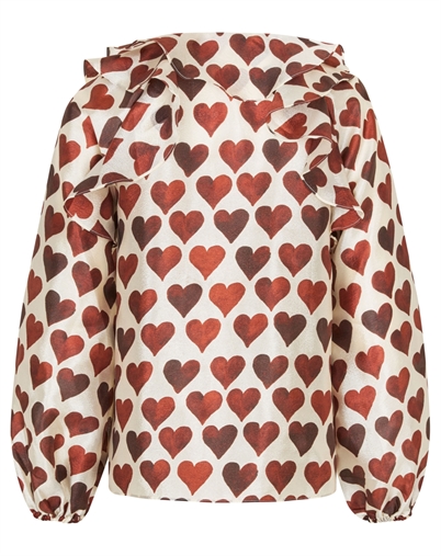 Stine Goya - Multi Ruffle Raglan Top - Hearts